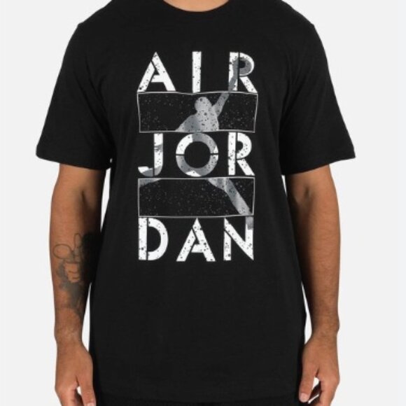 Jordan Stencil Black T-shirt Mens XL - Picture 1 of 5